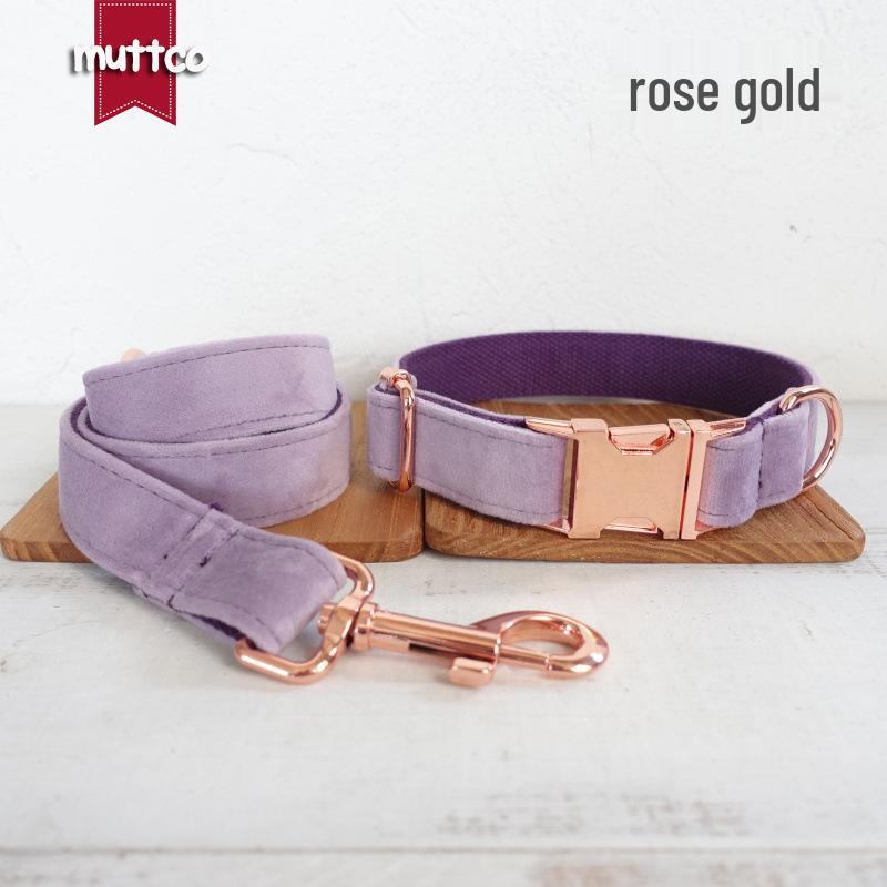 MUTTCO Толстый флисовый ошейник и поводок для собак, Двухслойный, Устойчивый к рывкам, Цинк-сплав, UDC-082M