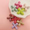 24.7*24.3mm 5Pcs Colorful Cross Acrylic Beads for DIY Pendant Beading Handmade Jewelry Accessory