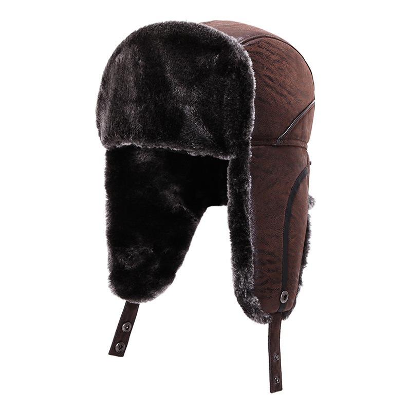 Зимняя мужская мода утолщенная теплая шапка для улицы путешествий вязаная утолщенная защита ушей холодная хлопковая шапка