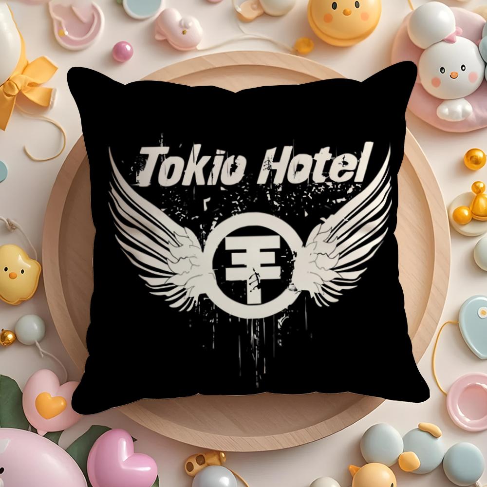 Rock Band T-Tokios H-Hotels Наволочка Мягкая Плюшевая Ткань Двусторонняя Печатная Наволочка для Подушки Теплая Зимняя Подушка для Дивана