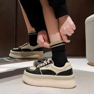 Luji туфли на платформе-маффине, женские, осень 2024, новые, с небольшой высотой, повседневные, универсальные, белые туфли