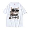Funny Cat Emotional Supports Cool With Sunglasses T Shirt Unisex Unisex Vintage Trend Tshirt Casual Oversized High Quality T Shirts