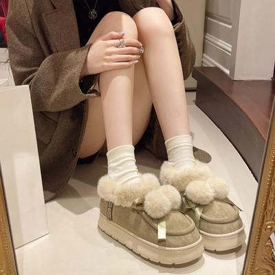 Женские зимние ботинки Plus Warm on Slip, женская обувь с подкладкой, акция, зимняя обувь, демисезонные ботинки 39 Gyaru 2024, большой размер, ПУ