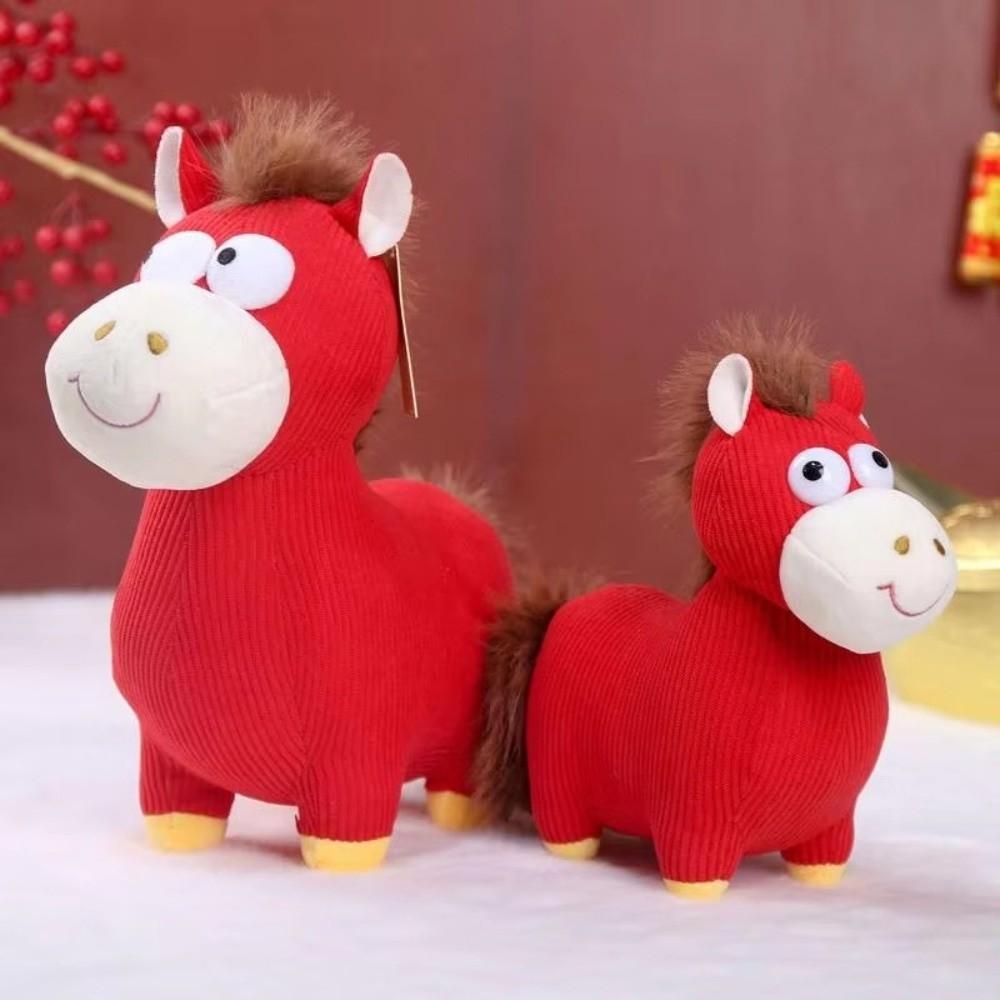 Soft Cartoon Horse Doll Mascot Dolls Horse Doll Ornament Zodiac Pony Figurine Desktop Decoration