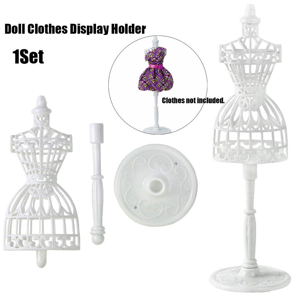 Girls Gift Dollhouse Accessories Model Holder Stand Doll Mannequin Holders White Display Rack