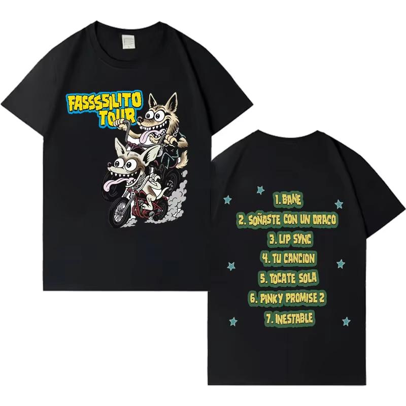 Rapper Lucho Rk La Pantera Ta Facil Tour Harajuku Print Tshirt Men Women 2026 summer Hiphop Casual Cotton Tshirts Fans Gift