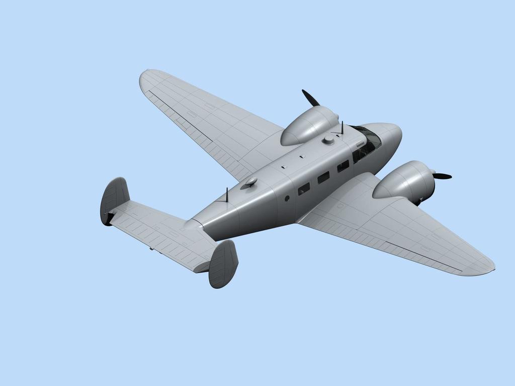 ICM American Beechcraft C18S Light Passenger Aircraft Plastic Model Kit 48185 1/48