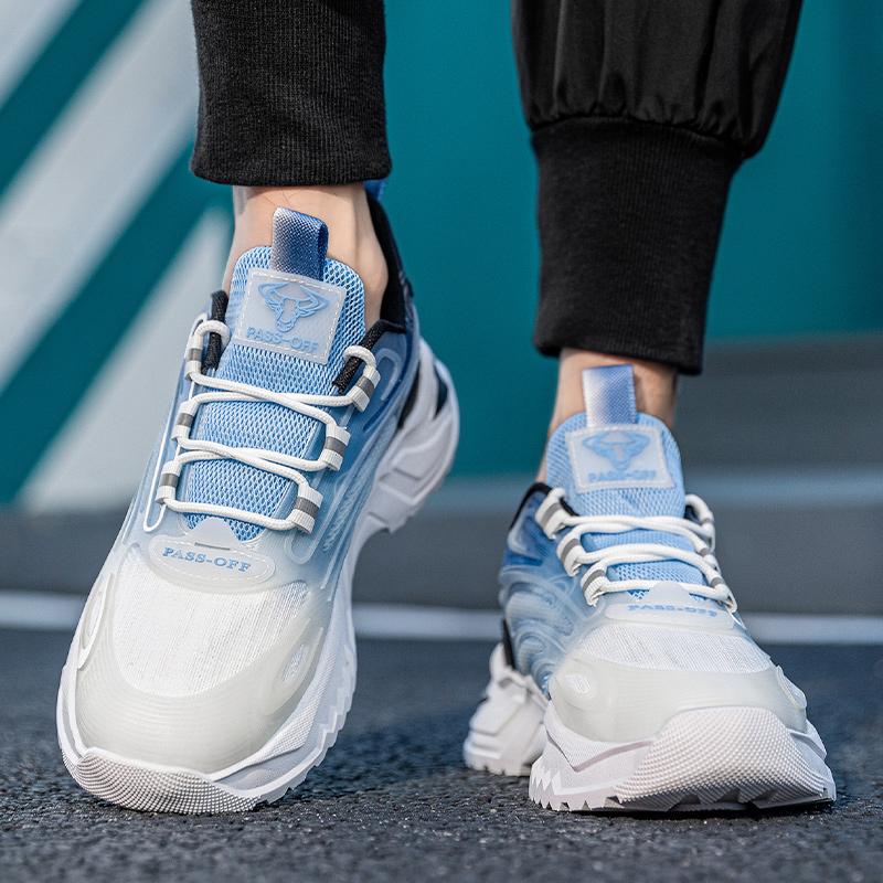 Men's Casual Sneakers Thick Platform Mesh Male Shoes Stylish Comfortable Outdoor All Brands Designer Walking Black Original Repl