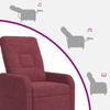 Massage Recliner Chair Wine Red Fabric