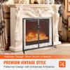 VEVOR Fireplace Screen 2 Panel with Door, Sturdy Iron Mesh Fireplace Screen, 990(L) x802(H)MM Spark Guard Cover, Simple Installation