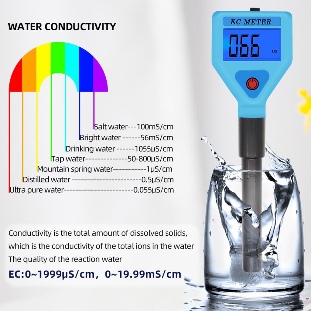 Electrical Conductivity Sensors Aquarium Water Tester Practical Water Quality Analyzer for Home Tanks and Fish Farms