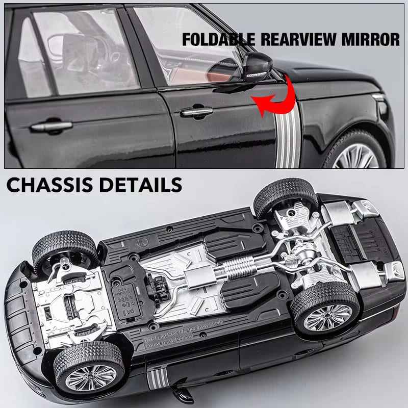 New Large 1:18 Land Rover Range Rover SUV Off-road Vehicle Alloy Model Car Die-cast Static Collection Sound and Light Children's Toy Boy Gift