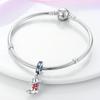 Charm Bead Components Plata Red and Blue Cowboy Boots Stars Pendant Bead Components Compatible With Authentic Original Bracelets Charm Bead