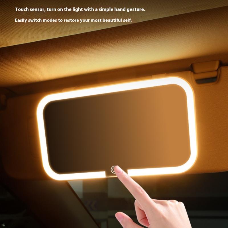 1 шт. Козырек Зеркало для макияжа LED HD Зеркала заднего вида для салона автомобиля для девушек Перезаряжаемая подсветка Универсальное Тонкое Зеркало-трюмо