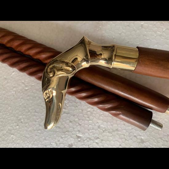 Винтажные дизайнерские трости с ручками для собак, деревянная спиральная трость, резная 37 дюймов, подарок