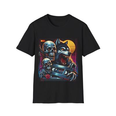Men's and Women's T-shirts Retro Future Horror Werewolf T-Shirt: Vintage Fear and Futuristic Style