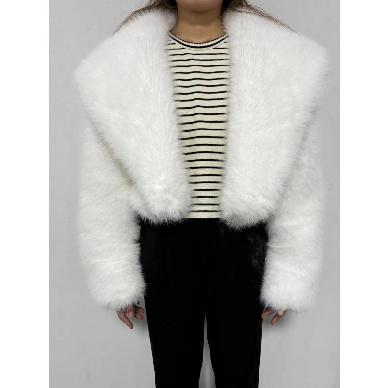 2026 Faux Fur Short Coat Women - Stylish Long Sleeve Everyday Outerwear