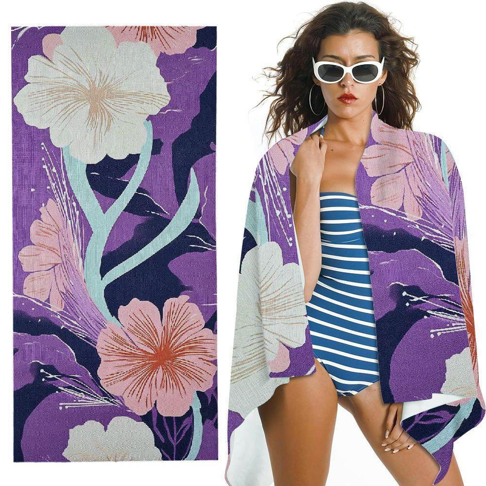 Abstract Dahlia Flower Beach Towel for Adults Towel Fashion Blanket Ultra Absorbent Quick-Drying Pool Towels for Travel Swimming Camping