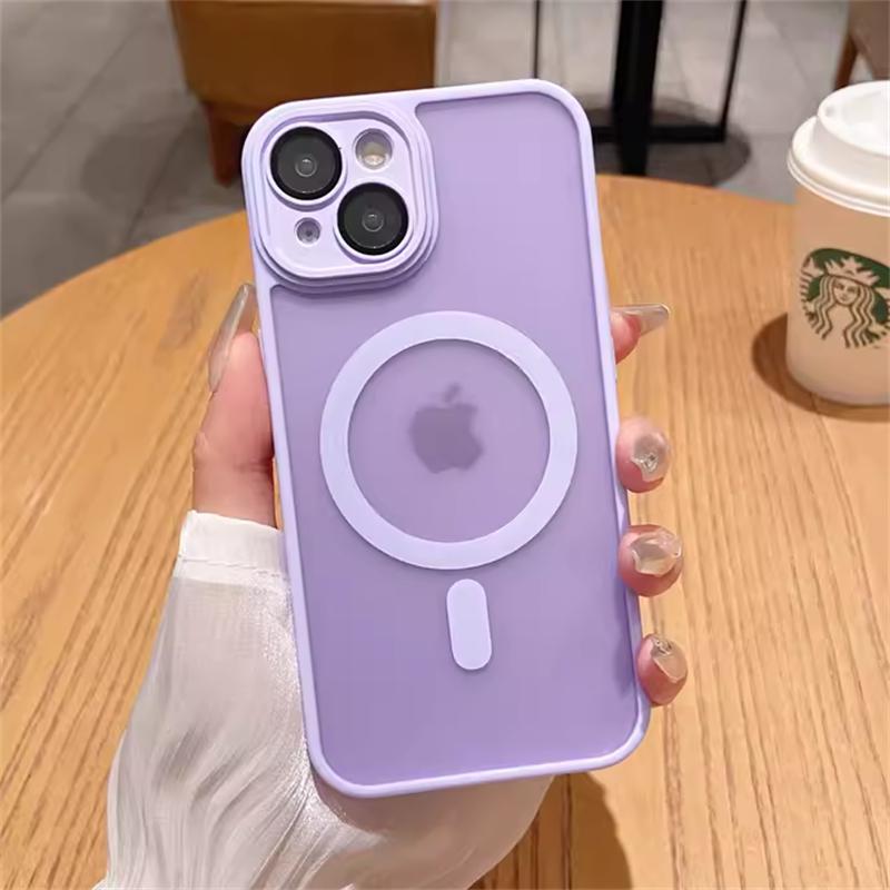 Для Magsafe Магнитный Беспроводной Зарядный Чехол Для iPhone 15 14 Plus 13 12 11 Pro Max Матовый Противоударный Бронированный Чехол с Защитой Объектива