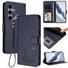 Для Samsung Galaxy S24/Galaxy S25 Чехол-кошелек с ремешком на запястье, тиснение с рисунком «Любовь к кошкам», кожаный чехол для телефона