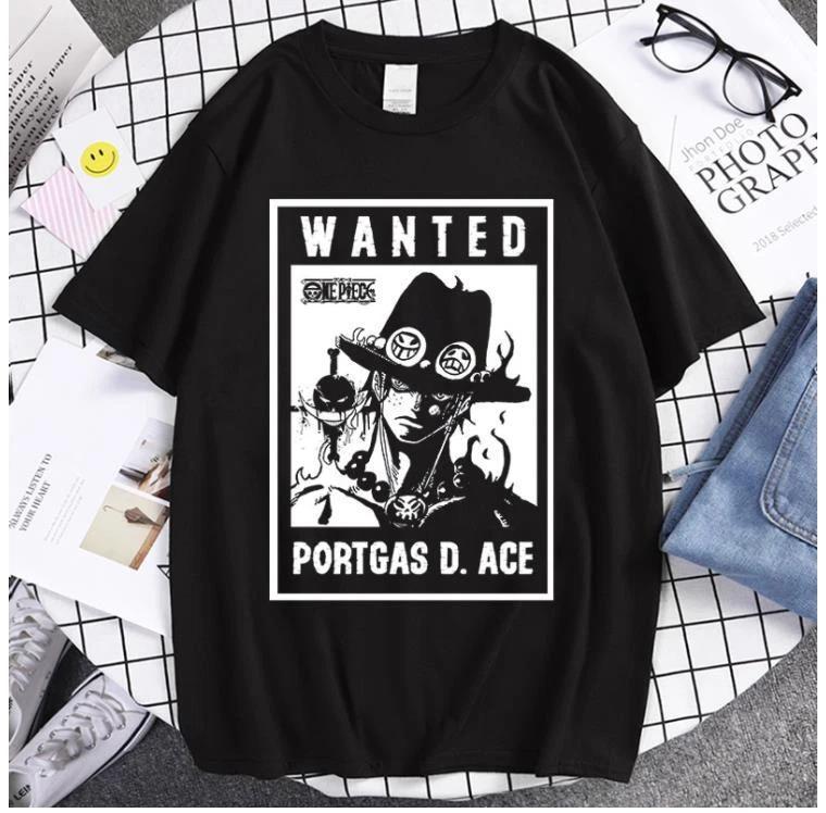 One Piece D.Ace Cosplay Anime T-Shirt Shirt Undershirt Costumes Cotton Black