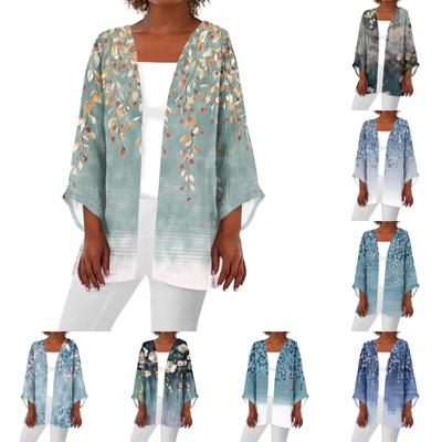 Женская повседневная модная легкая куртка средней длины с принтом, кардиган