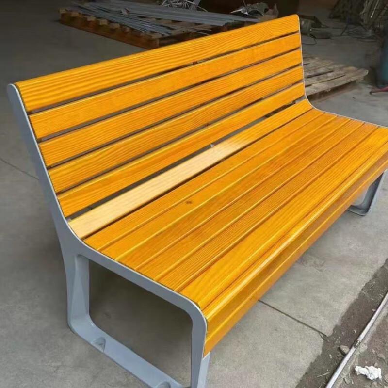 Outdoor Garden Wrought Iron & Wood Bench