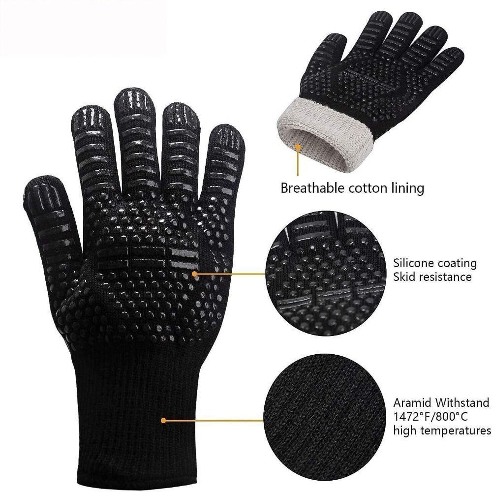 Tools Fireplaces High Temperature Resistance Heat Insulation BBQ Gloves Oven Mitts Fire Heat Glove