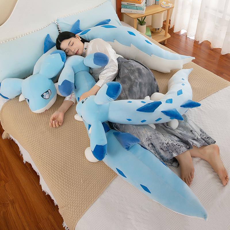 Adorable Blue Dragon Plush Toy Pillow Doll For Sleeping