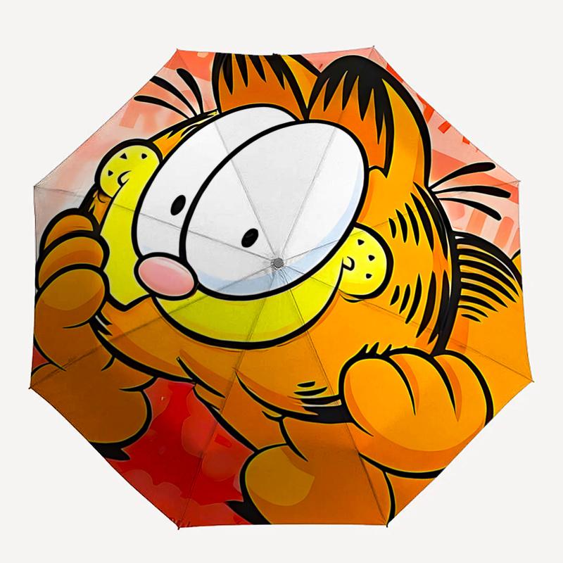 Garfield Outdoor Umbrella with Automatic Open/Closed Mechanism, Foldable Design, 8-Rib Iron Frame - Perfect Gift for Fans and Travelers01042