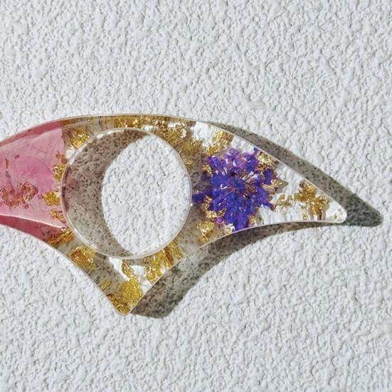 Подставка для страниц книги из смолы с сушеными цветами, кольцо для большого пальца, закладка ручной работы из прозрачного цветка, аксессуары для чтения для любителей книг.