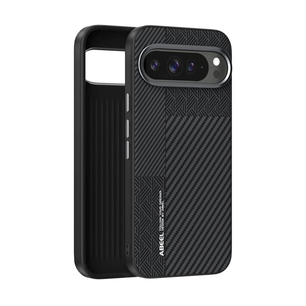 Fashion Carbon Fiber Pattern Protective Case for Google Pixel 10 9 Pro XL Alloy Lens Magnetic Wireless Charger Shockproof Cover