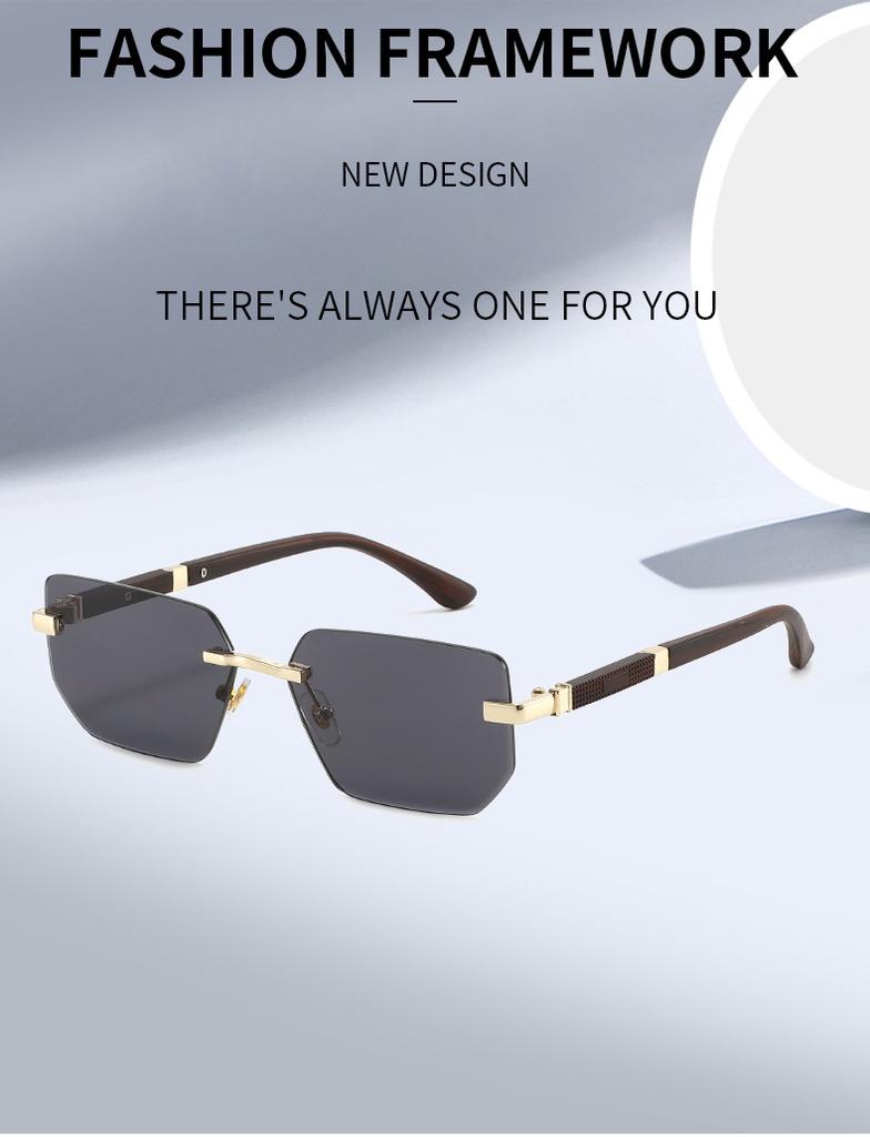 New fashion box color-changing frameless sunglasses women's personality trend outdoor sunscreen sunglasses
