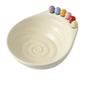 Decoration Fruit Bowl with Fork Geometric Pattern ABS Fruit Serving Plate Large Capacity With Fruit Fork Snack Plate