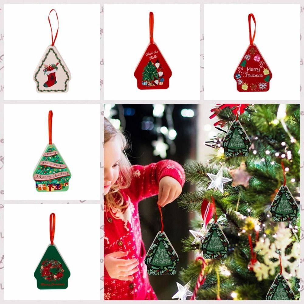 Cartoon Pattern Christmas Printing Tinplate Box Decorative Christmas Tinplate Gifts Boxes  Holiday