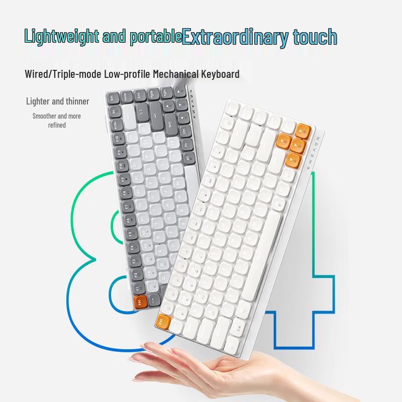 Slim Multi-Device Tri-Mode Low-Profile Mechanical Keyboard