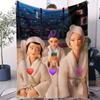 KPop D-Demon H-Hunters Stage Flannel Blanket Hot Anime Soft Warm Throw for Sofa Bed Cover Camping Travel Multifunctional Blanket