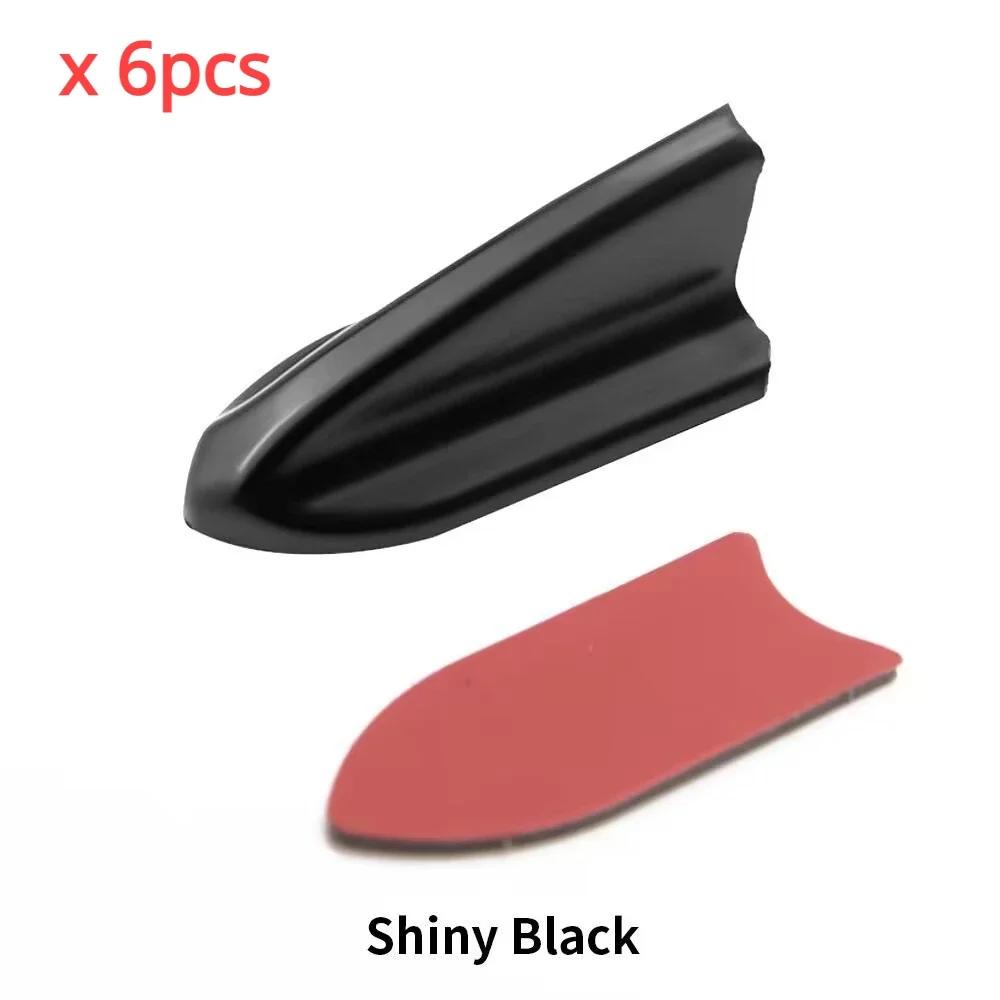 6 шт., защита от УФ-излучения и защита от непогоды, 6 шт., черная крыша автомобиля EVO-Style PP, спойлер, крыло, генератор вихрей, антенна «Акула»