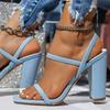 Women'S Shoes Plus Size 43 Summer New Woman Solid Color High Heel Shoes Thick Heel Open Toe Female Sandals Fashion Slippers