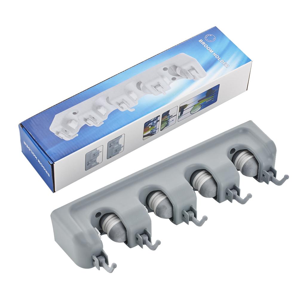 Кухонный органайзер, держатель для швабры, стеллаж для хранения, 3/4/5 положений, настенная полка для крепления, винт, вешалка для швабр, ABS, домашний органайзер