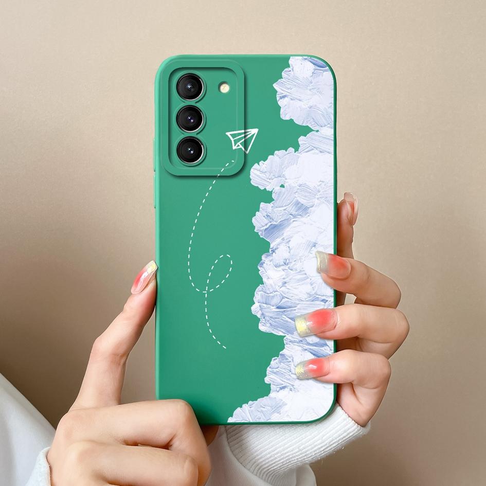 Phone Case For Samsung S21 S20 FE M13 M14 M32 Note 20 M53 Back Cover Pretty Flower Coloured Drawing Shockproof Soft Silicone Housing Capas For Samsung