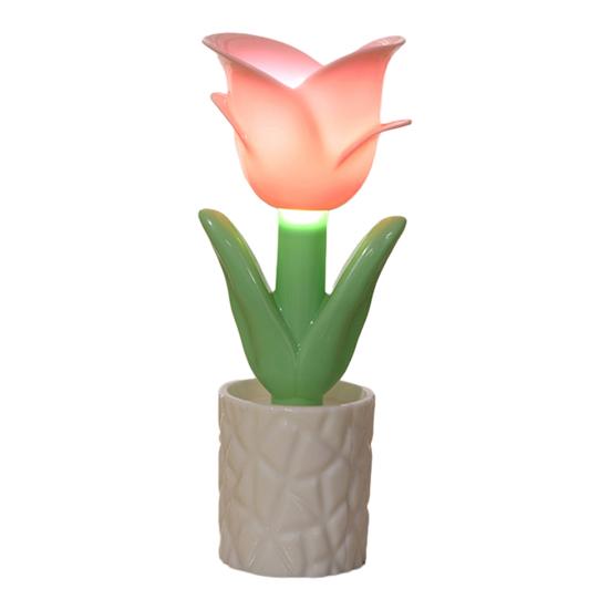 Мини светодиодный Цветочный с мягким свечением Ночник Настольная лампа Креативный Питание от батареек Прикроватный Настольный