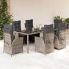 VidaXL Garden Dining Set with Cushions 7 Pcs, Table and Chairs with Adjustable Backrest, Outdoor Furniture, 3213082