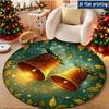Classic Xmas Red Poinsettia Snowflake Round Rug  home decor rug Sofa Chair Living Room Bedroom Entry Decor Keepsake Non Slip Rug