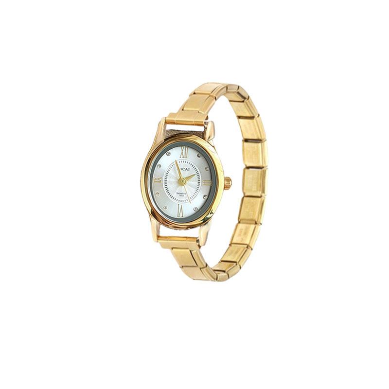 Minimal Oval Dial DIY Combine Module Quartz Watch Stainless Steel Gold Bracelet Unisex Trend Daily Wrist Accessory