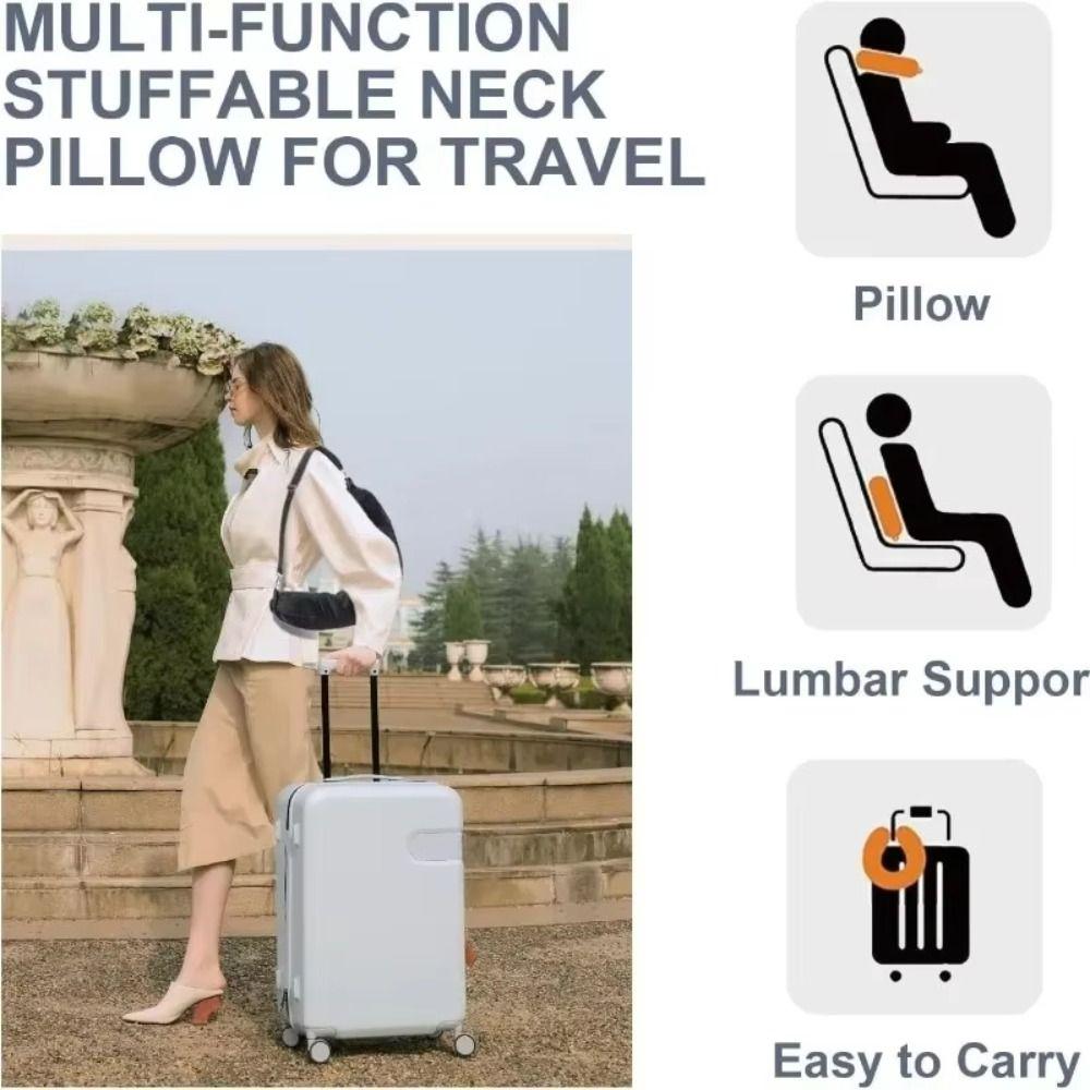 Space-saving Fillable Neck Pillow Stuff With Clothes Stuffable Pillowcase Train Travel