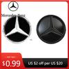 Горячая наклейка на автомобиль для Mercedes Benz B C GLK-класса 2008-14 Светодиодный светящийся значок зеркала автомобиля Серебристый и черный Передняя решетка с подсветкой L