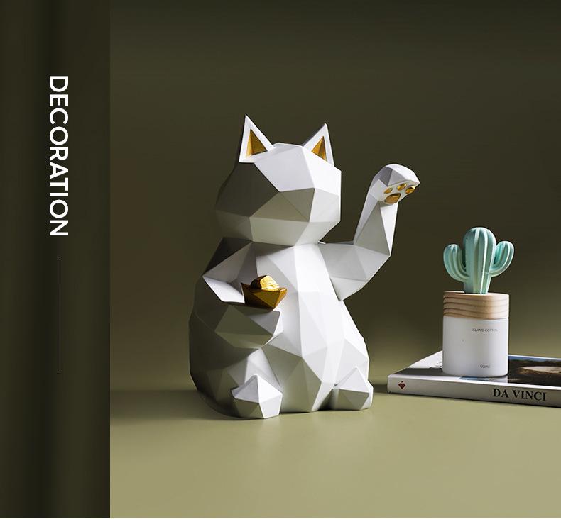Fortune Cat Resin Craft for Home or Store Decoration