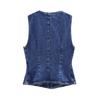 Autumn Women's European-American French-Style Casual Fashion Versatile Denim Vest