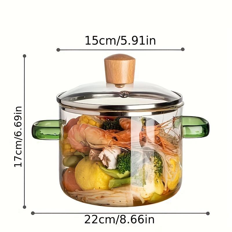 Durable High Borosilicate Glass Cookware Dual-Handle Stew & Soup Pot Transparent Design Electric Stove Compatible